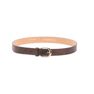 PERSAMAN NEW YORK bronze Made In Italy Leather Faux Croc Belt